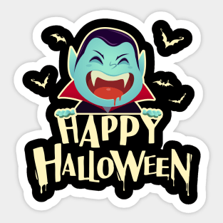 Vampire Scary and Spooky Happy Halloween Funny Graphic Sticker